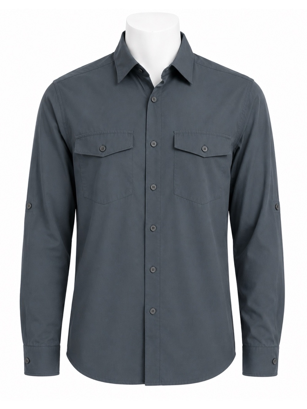 Size M MEC Men’s‎ Nylon Hiking Fishing Outdoor Button Up Shirt Gray Blue